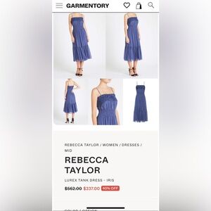 Rebecca Taylor Lurex Dress in Iris with shimmering metallic stripe